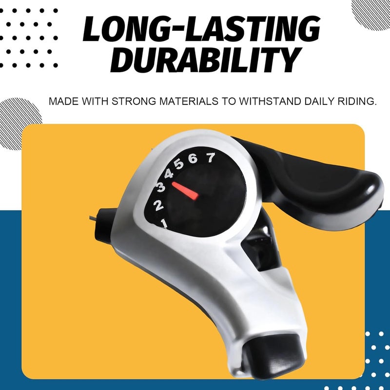 Fredertent TX50-7 Speed Shifter, Bike Gear Shifter 7 Speed Right Thumb Gear Shift Lever Bicycle Thumb Shifter for Mountain City Hybrid Electric Cruiser and Kids Bikes - Image 5